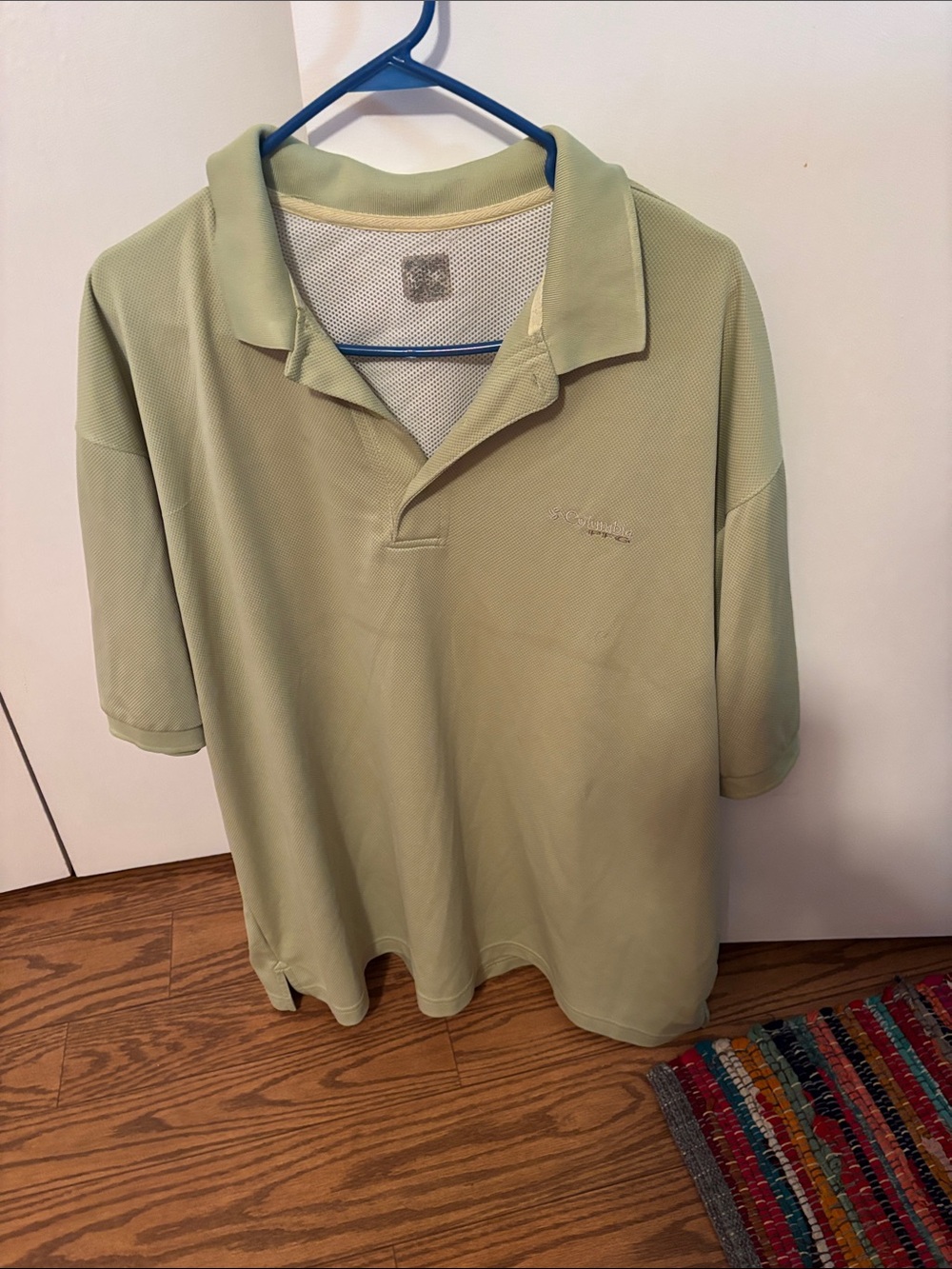 Men's Columbia PFG Light Green Polo Shirt - Classic Short Sleeve